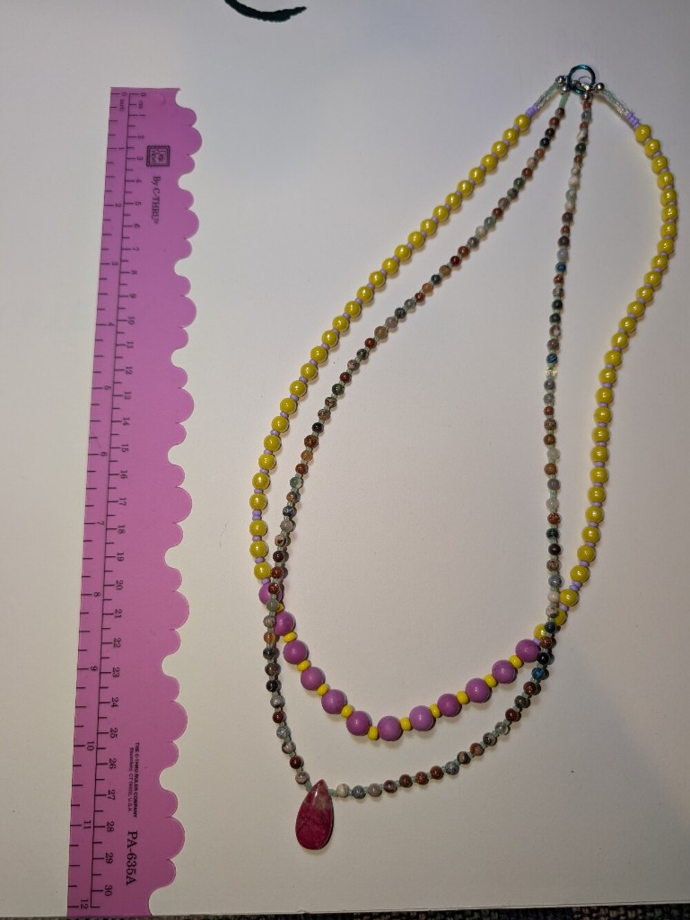 Natural Stone/Czech Glass Layered Statement Piece - Picture 2 of 7